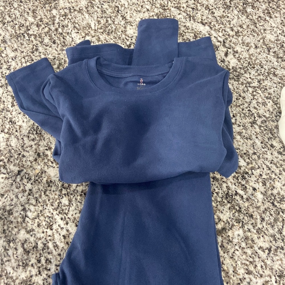 Long sleeve and pants, fleece lined for layering in winter
